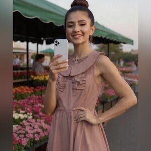 Parisian Babydoll Mini dress Sz M (runs small, see measurements below)